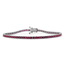 Load image into Gallery viewer, 14k Gold &amp; Red Ruby Tennis Bracelet