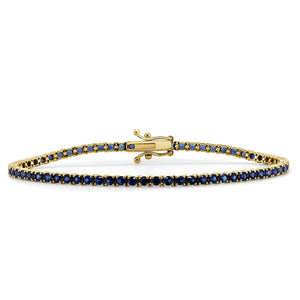14k Gold & Blue Sapphire Tennis Bracelet