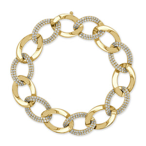 14K Gold & Diamond Link Bracelet