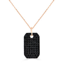 Load image into Gallery viewer, 14K Gold Black Diamond Pave Dog Tag Charm