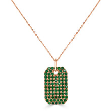 Load image into Gallery viewer, 14k Gold &amp; Green Emerald Dog Tag Necklace