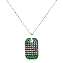 Load image into Gallery viewer, 14k Gold &amp; Green Emerald Dog Tag Necklace