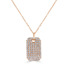 Load image into Gallery viewer, 14k Gold &amp; Diamond Pave Dog Tag Necklace