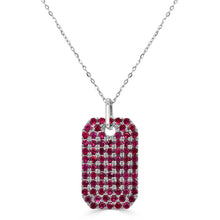Load image into Gallery viewer, 14K Gold Ruby Pave Dog Tag Charm