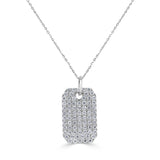 14k Gold & Diamond Pave Dog Tag Necklace - 1.52ct