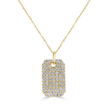 Load image into Gallery viewer, 14k Gold &amp; Diamond Pave Dog Tag Necklace