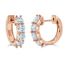 Load image into Gallery viewer, 14k Gold &amp; Diamond Huggie Earrings