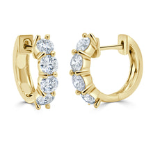 Load image into Gallery viewer, 14k Gold &amp; Diamond Huggie Earrings