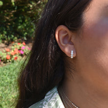 Load image into Gallery viewer, 14k Gold &amp; Diamond Huggie Earrings