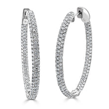 Load image into Gallery viewer, 14k Gold &amp; Diamond Hoops