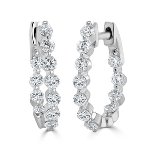 14K Gold Oval Hoop Earring