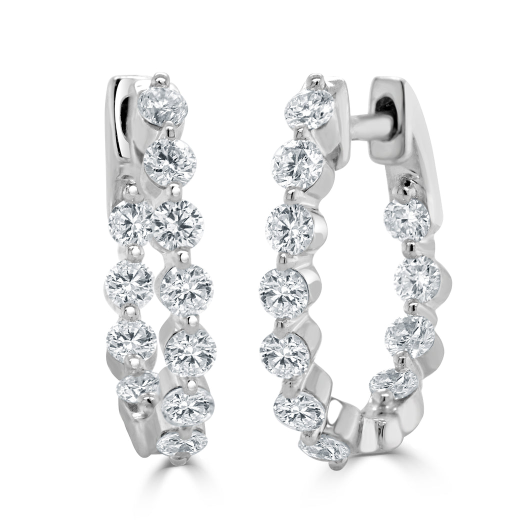 14K Gold Oval Hoop Earring