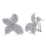 14K Gold & Diamond Flower Earrings - 2.39ct