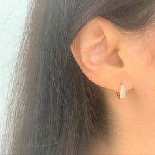 Load image into Gallery viewer, 14k Gold &amp; Diamond Huggie Earrings