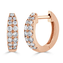 Load image into Gallery viewer, 14k Gold &amp; Diamond Huggie Earrings
