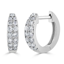 Load image into Gallery viewer, 14k Gold &amp; Diamond Huggie Earrings