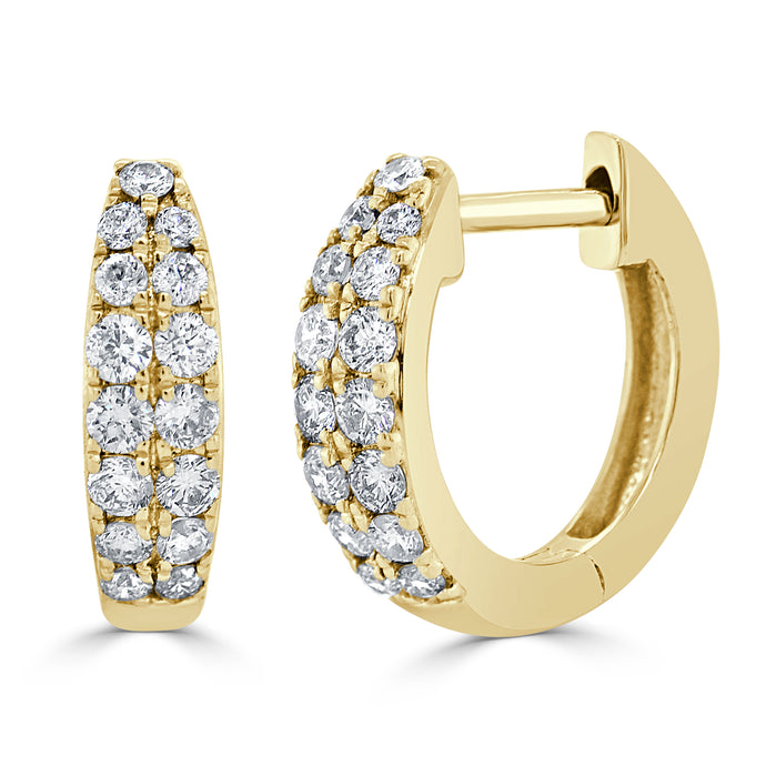 14k Gold & Diamond Huggie Earrings