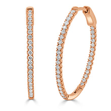 Load image into Gallery viewer, 14k Gold &amp; Diamond Oval Hoops
