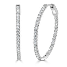 Load image into Gallery viewer, 14k Gold &amp; Diamond Oval Hoops