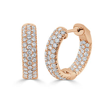 Load image into Gallery viewer, 14k Gold &amp; Diamond Pave Hoops