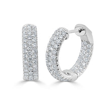 Load image into Gallery viewer, 14k Gold &amp; Diamond Pave Hoops