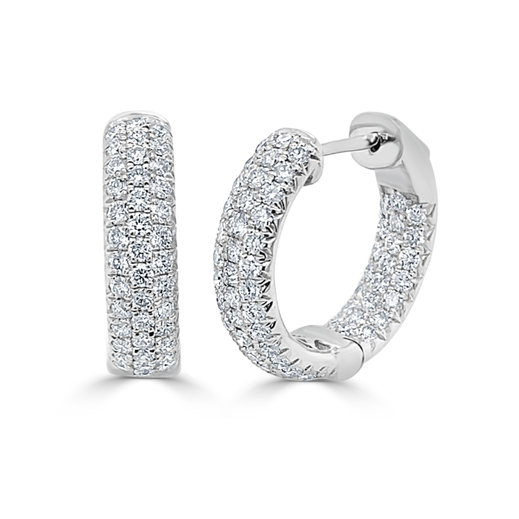 14k Gold & Diamond Pave Hoops