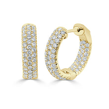 Load image into Gallery viewer, 14k Gold &amp; Diamond Pave Hoops