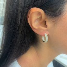 Load image into Gallery viewer, 14k Gold &amp; Diamond Pave Hoops