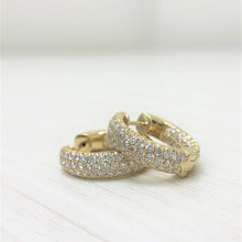 Load image into Gallery viewer, 14k Gold &amp; Diamond Pave Hoops