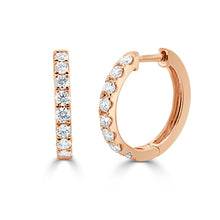 Load image into Gallery viewer, 14k Gold &amp; Diamond Huggie Earrings