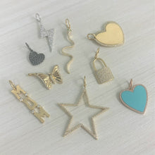 Load image into Gallery viewer, 14k Gold &amp; Diamond Turquoise Heart Charm
