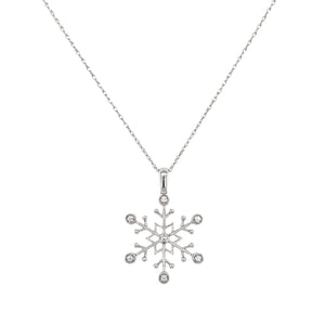 14k Gold & Diamond Snowflake Necklace