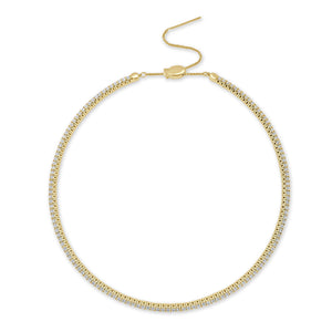 14k Gold & Diamond Flexible Choker Necklace