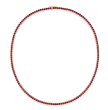 Load image into Gallery viewer, 14k Gold &amp; Ruby Tennis Necklace
