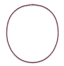Load image into Gallery viewer, 14k Gold &amp; Ruby Tennis Necklace