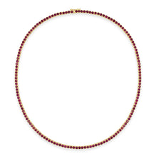 Load image into Gallery viewer, 14k Gold &amp; Ruby Tennis Necklace