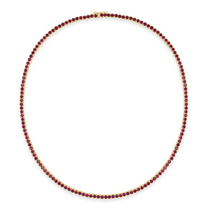 14k Gold & Ruby Tennis Necklace