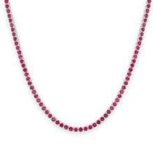 Load image into Gallery viewer, 14k Gold &amp; Ruby Tennis Necklace