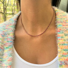 Load image into Gallery viewer, 14k Gold &amp; Ruby Tennis Necklace