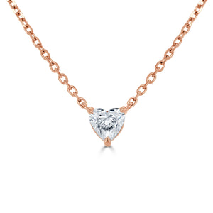 14k Gold & Heart-Shaped Diamond Necklace