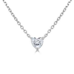 14k Gold & Heart-Shaped Diamond Necklace