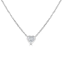 Load image into Gallery viewer, 14k Gold &amp; Bezel Heart Diamond Necklace