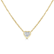 Load image into Gallery viewer, 14k Gold &amp; Bezel Heart Diamond Necklace