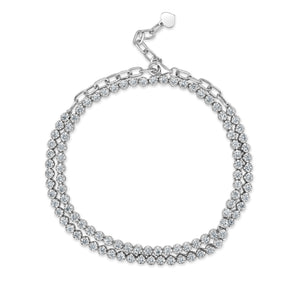 14K Gold & Diamond 2-in-1 Tennis Necklace/Bracelet