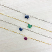 Load image into Gallery viewer, 14k Gold &amp; Sapphire Link Necklace
