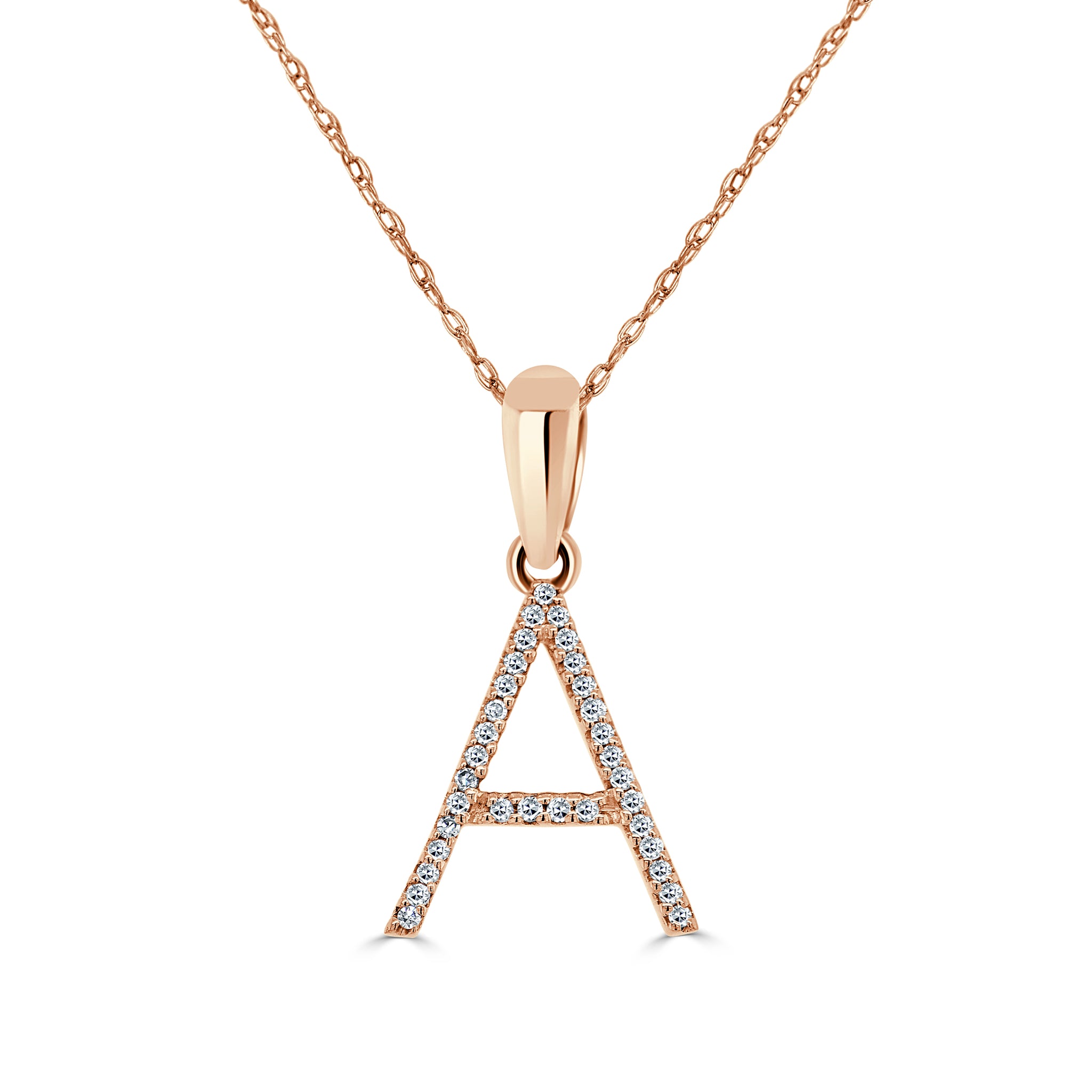 Rose gold deals initial pendant