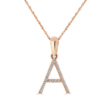 Load image into Gallery viewer, 14k Rose Gold &amp; Diamond Initial Necklace