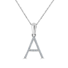 Load image into Gallery viewer, 14k White Gold &amp; Diamond Initial Necklace