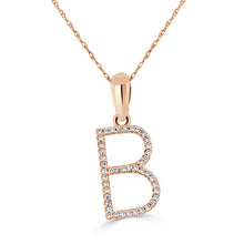 Load image into Gallery viewer, 14k Rose Gold &amp; Diamond Initial Necklace