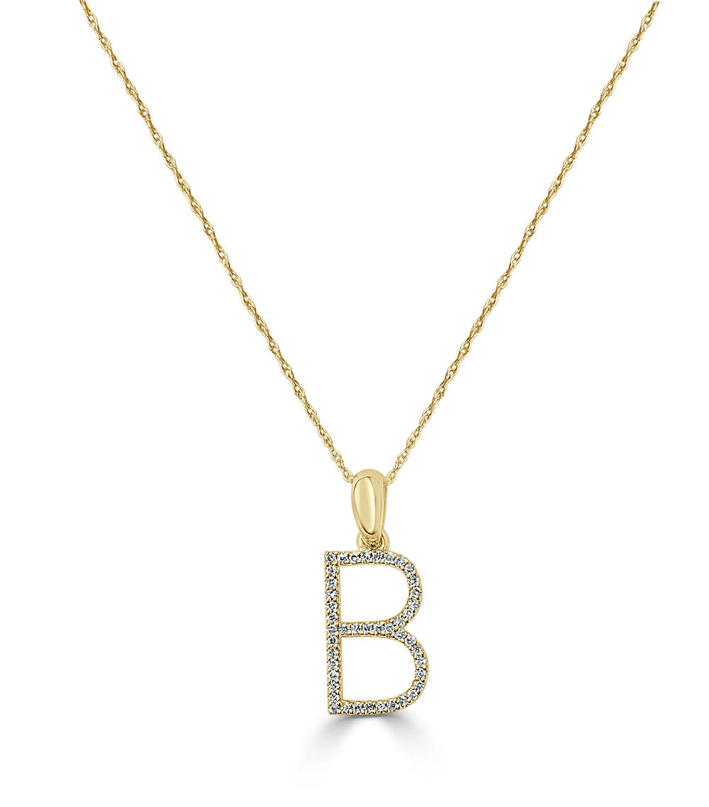 Sabrina Designs 14K Yellow Gold Diamond Initial Necklace CP1252